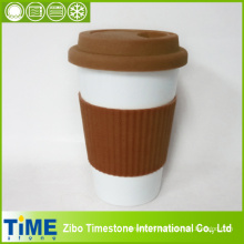 Porcelain Reusable Take Away Coffee Cup with Sleeves (15032802)